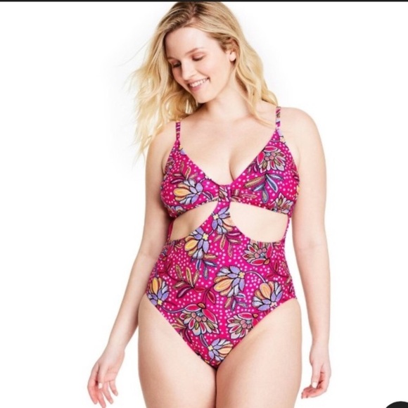 Floral Print Front Cutout One Piece Swimsuit - Tabitha Brown for Target ? - Picture 8 of 16